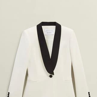 CHAQUETA THE LIMITED BIEGE, BOTONES Y SOLAPA NEGRA TALLA 8