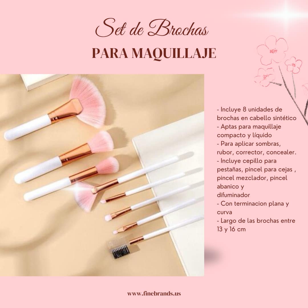 SET DE BROCHAS PARA MAQUILLAJE