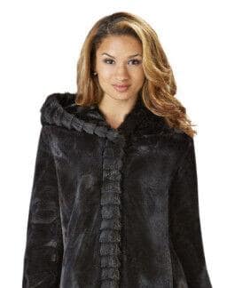 ABRIGO PIEL JONES NY TALLA M NEGRO