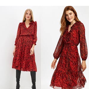 VESTIDO MICHAEL KORS ANIMAL PRINT ROJO TALLA M