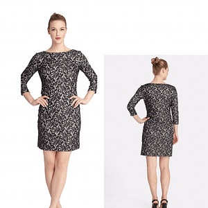 VESTIDO PARA COCTEL TAHARI ENCAJE EN NIVELES TALLA 6
