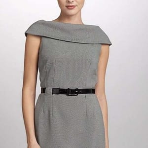 VESTIDO TAHARI TALLA 10 PLOMO