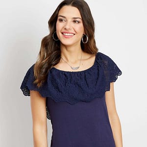 BLUSA ADRIANA PAPELL TALLA M AZUL