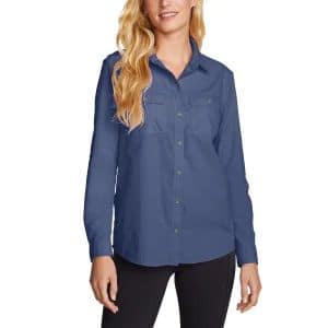 BLUSA EDDIE BAUER TALLA S AZUL CLARO