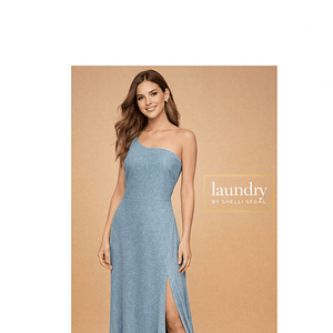 VESTIDO LAUNDRY TALLA 4 CELESTE CON BRILLOS
