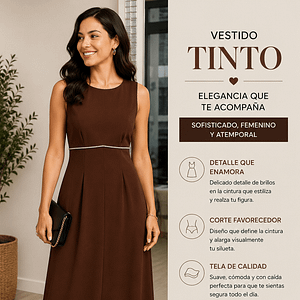 VESTIDO CAFE ELEGANTE CK S