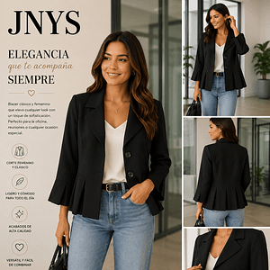 CHAQUETA JONES NY TALLA 8, NEGRA