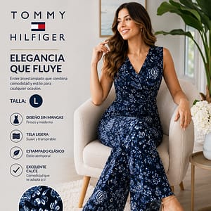 ENTERIZO TH AZUL FLOREADO TALLA L