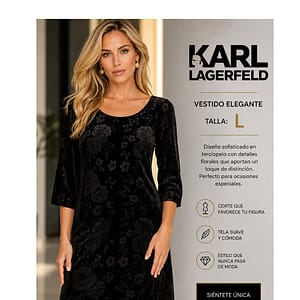 VESTIDO NEGRO TALLA L KARL