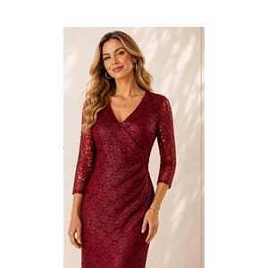 VESTIDO ROJO VINO TALLA M MARC
