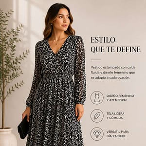 vestido floreado negro S