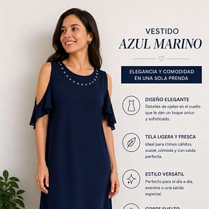 VESTIDO CÓMODO AZUL MARINO