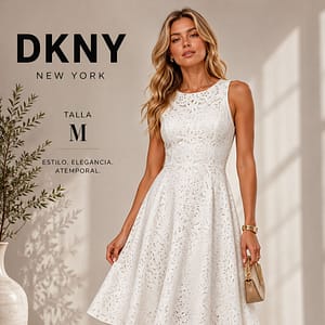 VESTIDO BLANCO ELEGANTE CON DISEÑO TALLA M