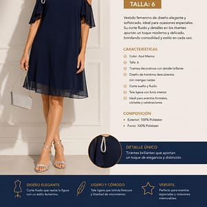 VESTIDO MARCA MSK ELEGANTE TALLA 6