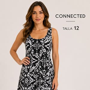 VESTIDO ESTILO ANIMAL PRINT MARCA CONNECTED TALLA 12