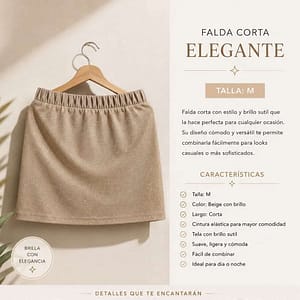 FALDA CORTA ELEGANTE DE BRILLOS