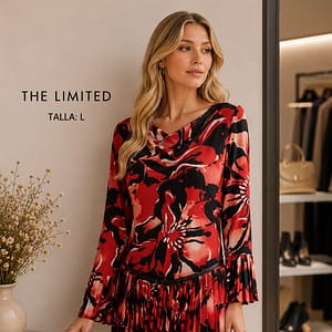 VESTIDO ROJO CON NEGRO MARCA THE LIMITED TALLA L