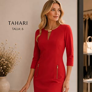 VESTIDO ROJO ELEGANTE MARCA TAHARI TALLA 6