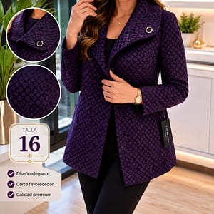 JACKET MORADO ELEGANTE TALLA 16 MARCA TAHARI