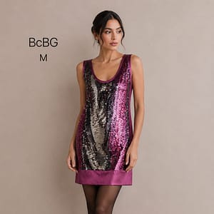 VESTIDO MORADO TALLA M MARCA BCBG