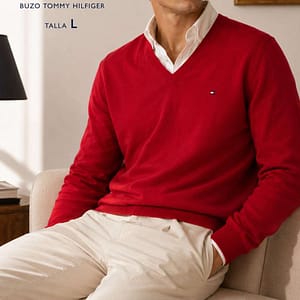 BUZO ROJO MARCA TOMMY HILFIGER TALLA L