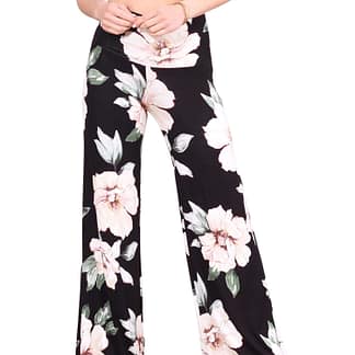 PANTALON ADRIANNA PAPELL TALLA 6 NEGRO/FLORES