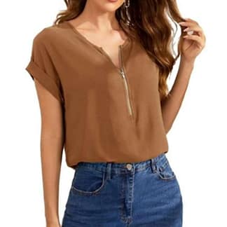 BLUSA MICHAEL KORS TALLA M CAFÉ
