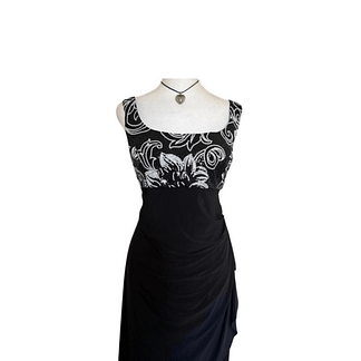 VESTIDO ALEX EVENINGS TALLA M NEGRO CON LENTEJUELAS