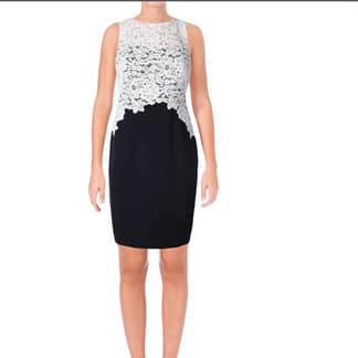 VESTIDO LAUREN AZUL CON RANDA BLANCA TALLA 4