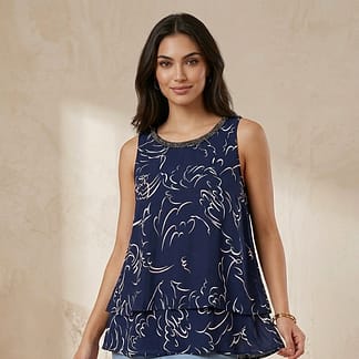 BLUSA JUICE CULTURE TALLA S AZUL CON BRILLOS EN CUELLO