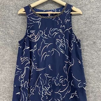 BLUSA JUICE CULTURE TALLA S AZUL CON BRILLOS EN CUELLO