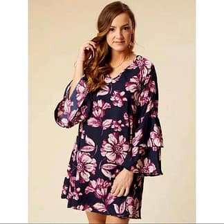 VESTIDO GUESS TALLA S AZUL FLORES