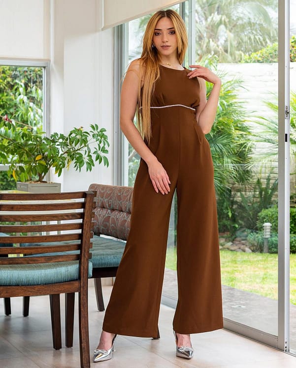 ENTERIZO CALVIN KLEIN CAFE ADORNO PLATEADO TALLA 4