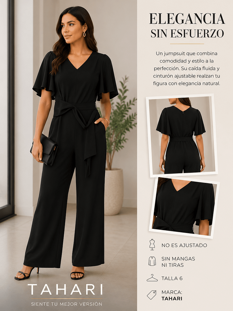 ENTERIZO NEGRO TAHARI TALLA 6