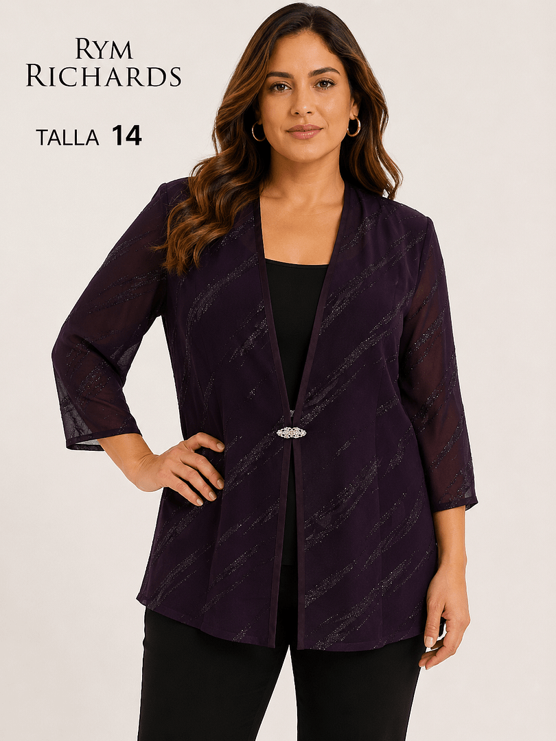 ABRIGO MORADO MARCA R&M RICHARDS TALLA 14